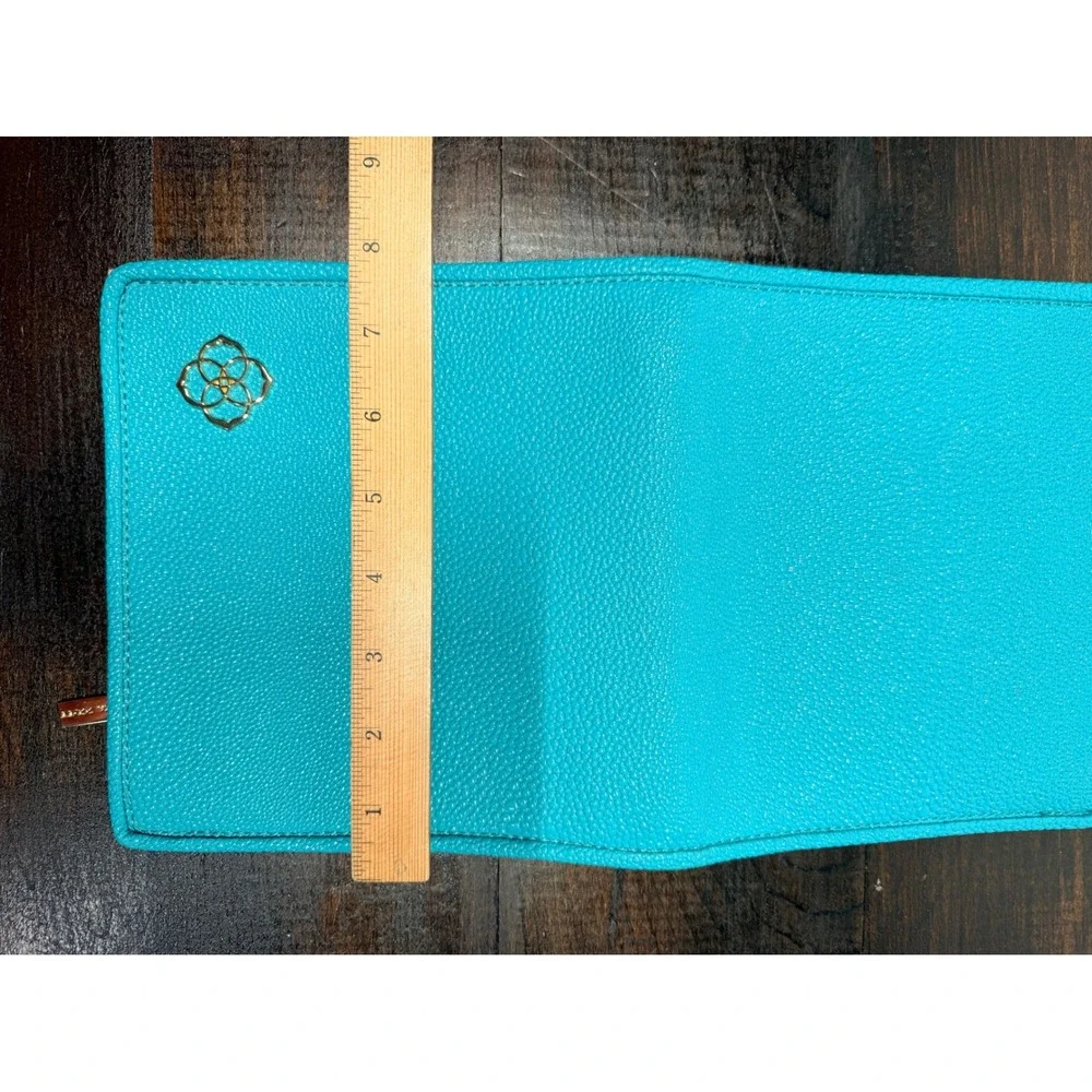 Kendra Scott Turquoise Faux‎ Leather Jewelry Organizer Travel Roll Storage Pouch